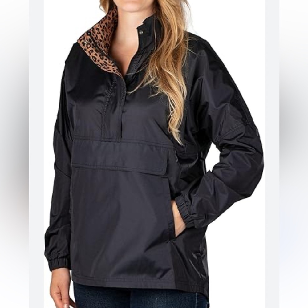 Lauren James Black Anorak Rain Jacket Pullover